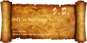 Vén Dénes névjegykártya